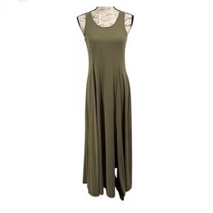 Michael Kors Olive Safari Green Body Elegant Maxi Dress - Sleeveless | Size L